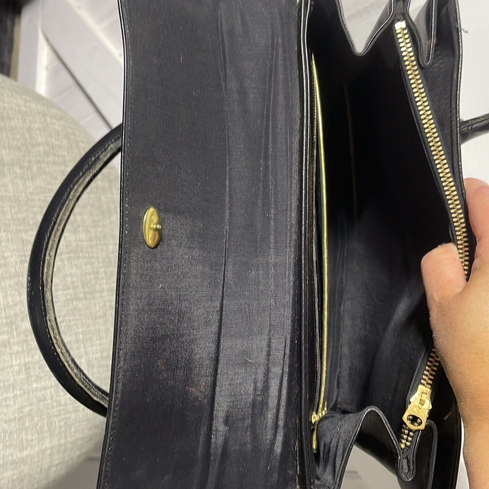 Rolfs Vintage Black Leather Satchel - Picture 10 of 13
